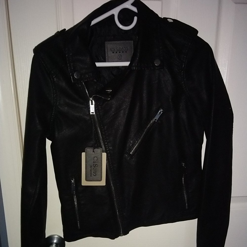 NWT Ci Sono Black Vegan Leather Jacket